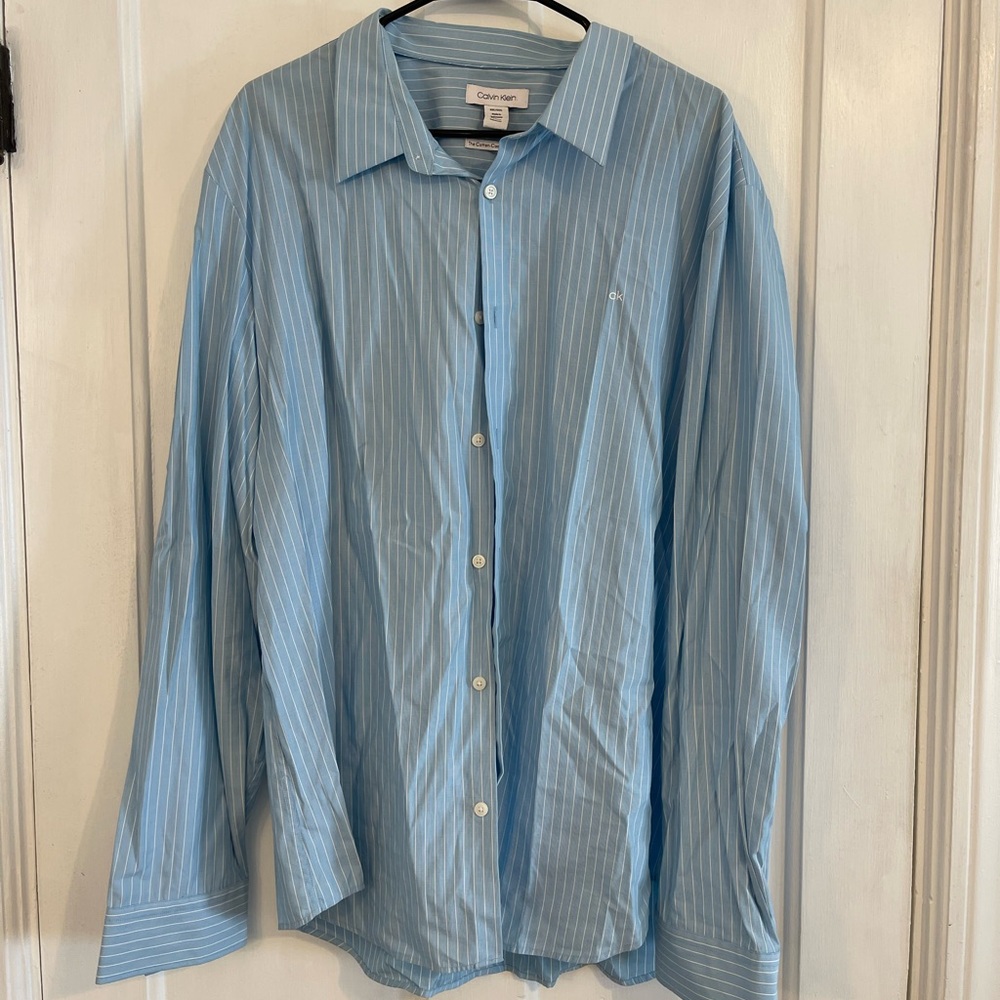 Calvin Klein Blue Striped Dress Shirt